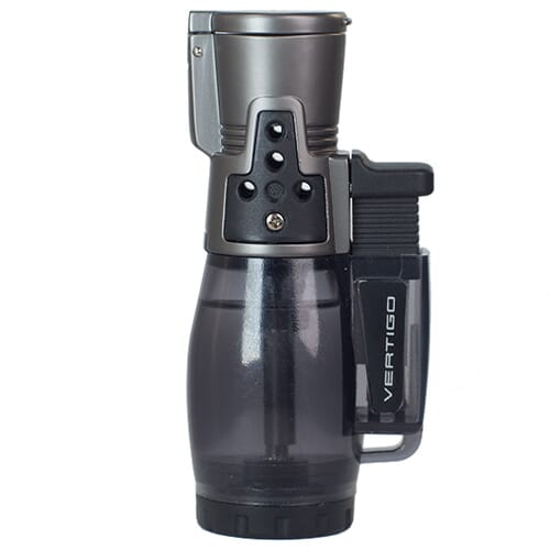 The Vertigo Cyclone II Triple Torch is an affordable torch lighter with a clear fuel tank.