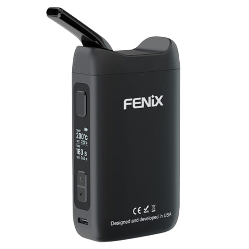 Fenix NEO vaporizer seen with the mouthpiece folded out.