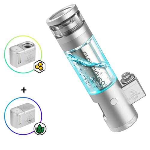 The Hydrology 9 NX is a vape with water filtration and separate heating chambers for herbs and concentrate.